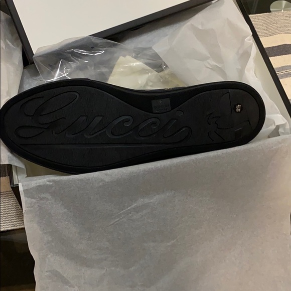 Navy Blue Mens Gucci Canvas High Tops - Picture 5 of 8